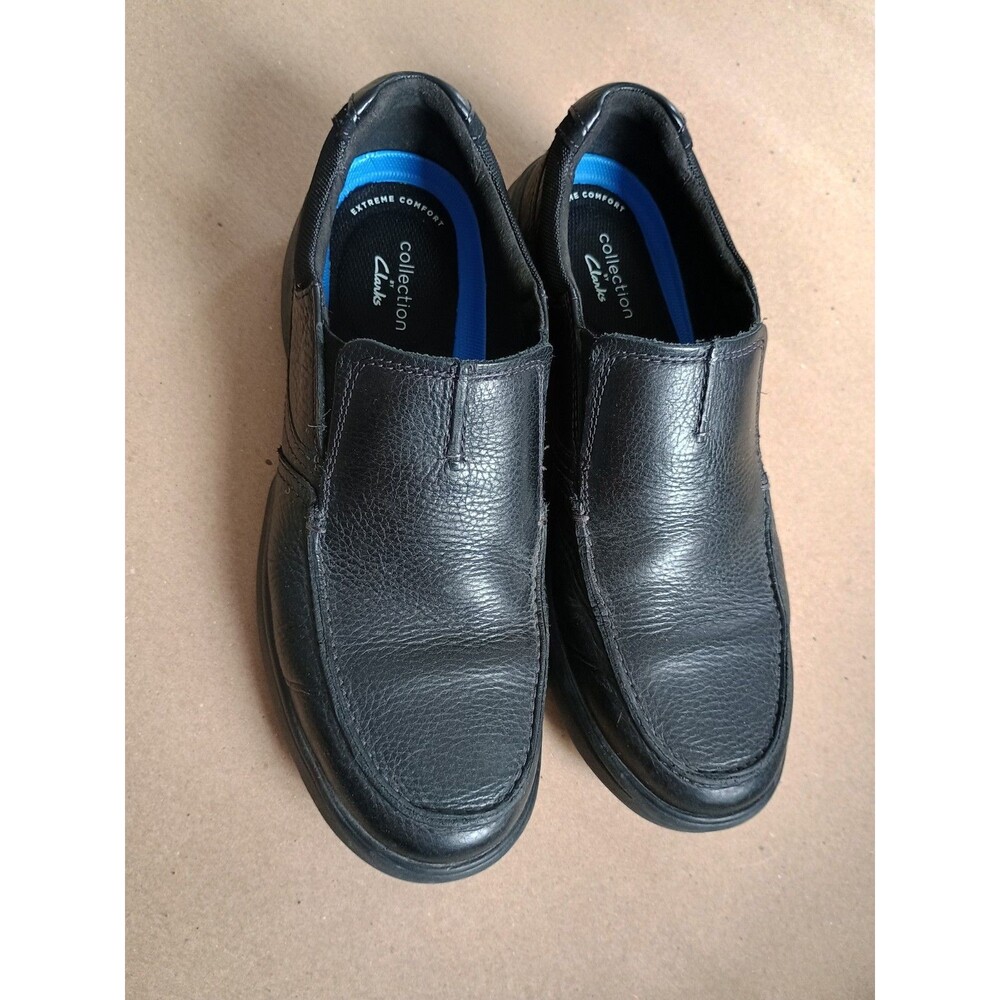 Clarks Men's Bradley Step Slip-on Men's Shoes, black leather, Size 10.5 W